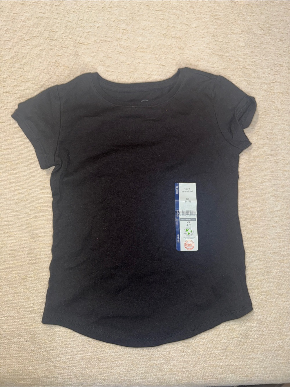 Girls black tee shirt size 4-5